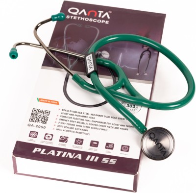 Qanta PLATINA III SS Smokey Grey Finish, Acoustic Stethoscope(Green)