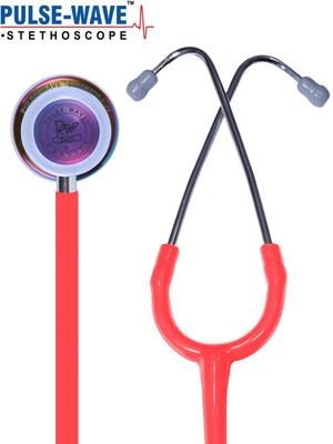 Pulse-Wave Chromatic Cardio Single Tube Acoustic Professional's Deluxe Stethoscope Double Head Stethoscope(Scarlet Red)