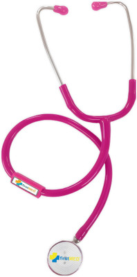 Firstmed Dual Head Stethoscope for Doctors and Students Chest Piece Anodizing Aluminium, Dual Frequency Stethoscope(Pink)
