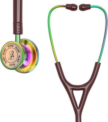 ELKO CROSS III SS stainless steel dual head acoustic stethoscope | Adult & Pediatric Acoustic Stethoscope(Brown)