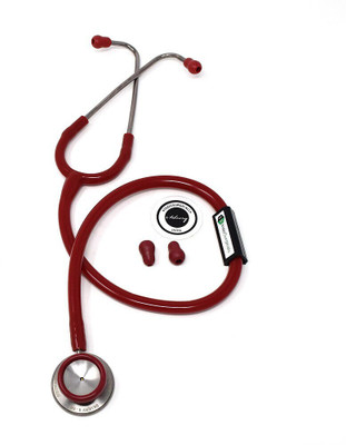 IS IndoSurgicals Silvery II-SS Acoustic Stethoscope(Red)
