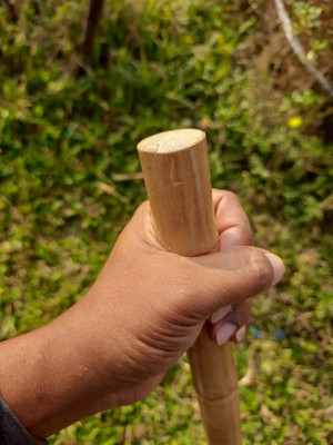 Das Departmental Store Bamboo, Cane 5.5 Ft Long, Self Defence, Security, Strong, Thick Gymnastic Stick - 70 inch(Yellow)
