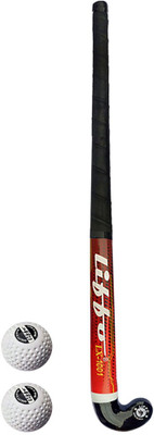 Liffo Hockey Sticks for Men and Women Practice and Beginner Level with Two Ball Hockey Stick - 91.44 cm(Red)