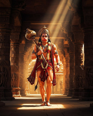 swaroopa 16.5 inch Hanuman ji A3 size non tearable sticker Self Adhesive Sticker(Pack of 1)