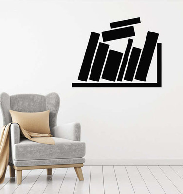 SnappyVinyl 42 cm Bookshelf Books Reading Bookstore Easy to apply Wall Sticker Self Adhesive Sticker(Pack of 1)