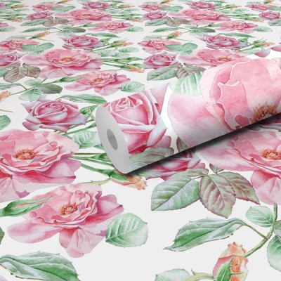 DeCorner 300 cm Big Rose Self Adhesive Sticker(Pack of 1)