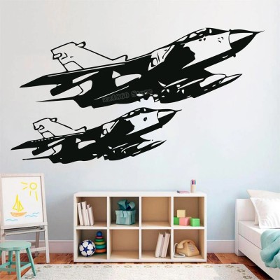 Xskin 31 cm Two Fighter Jets, Wall Sticker PVC Vinyl Self Adhesive Sticker(Pack of 1)