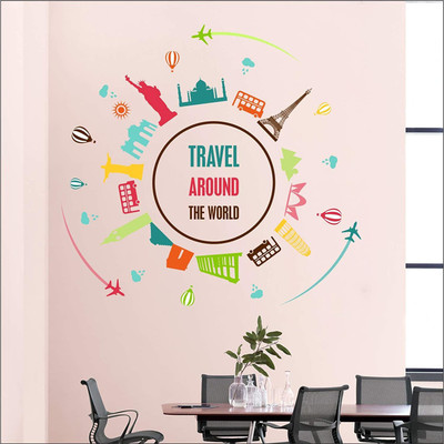 stylishdecor 60 cm m...traves quotes Self Adhesive Sticker(Pack of 1)
