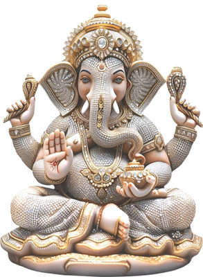 SAJAOHATKE 50 cm Diamond Ganesha Self Adhesive Sticker(Pack of 1)