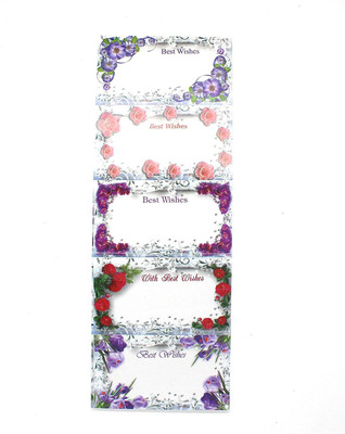 Supreme Quality Shopee 9 cm Elegant Paper Best Wishes Sticker Tag Suitable for Gift Wrapping and Cover Notes -Set of 5 Designs x 10 Self Adhesive Sticker(Pack of 10)
