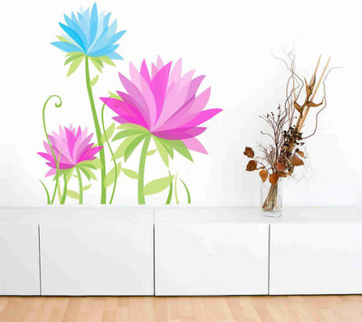 Stickerberry 55 cm Floral Wall Sticker For Home Decor 55 CM X 60 CM Self Adhesive Sticker(Pack of 1)