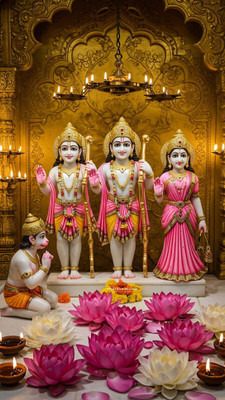 swaroopa 16.5 inch Shri ram A3 size non tearable sticker Self Adhesive Sticker(Pack of 1)