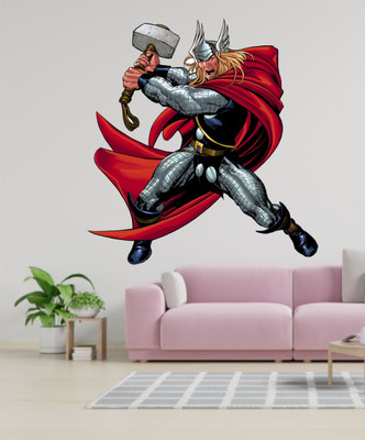 parth decor 60 cm THOR WALL STICKER (57X60) CM Self Adhesive Sticker(Pack of 1)
