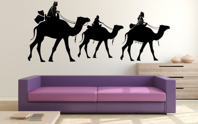 Wallzone 110 cm Camel Ride|Desert|Thar|Kids|Creative|Self Adhesive Removable Sticker(Pack of 1)