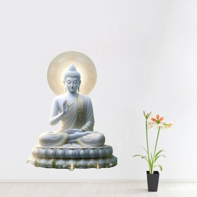 Riditcreation 50 cm Buddha Blessings Self Adhesive Sticker(Pack of 1)
