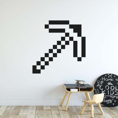 SnappyVinyl 40 cm Minecraft Pickaxe Self Adhesive Sticker(Pack of 1)