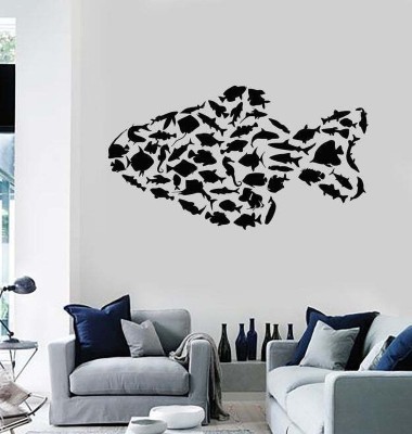 SnappyVinyl 33 cm Marine Animals Fish Ocean Sea Self Adhesive Sticker(Pack of 1)