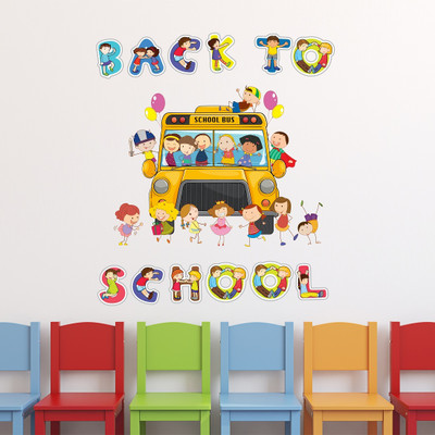 Remer 69 cm Back to school Self Adhesive Sticker(Pack of 2)