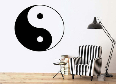SnappyVinyl 33 cm Yang Symbol Unity And Self Adhesive Sticker(Pack of 1)