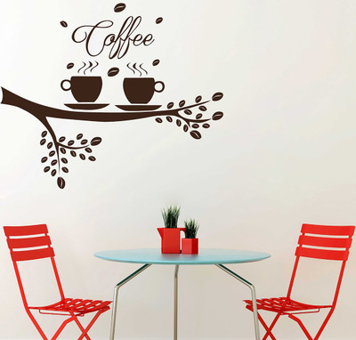 Hanu 85 inch A Day with coffee | Non-Reusable Sticker Self Adhesive Sticker(Pack of 1)