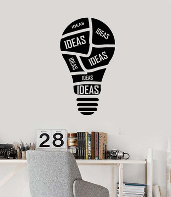 Xskin 27 cm Bulb Ideas Brain Teamwork Self Adhesive Sticker(Pack of 1)