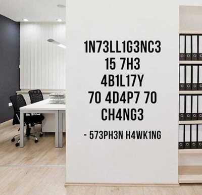 SnappyVinyl 60 cm Intelligence Is The Ability Stephen Self Adhesive Sticker(Pack of 1)