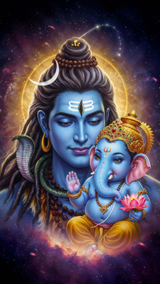 swaroopa 16.5 inch Shiv Shankar Mahadev Sticker Self Adhesive Sticker(Pack of 1)