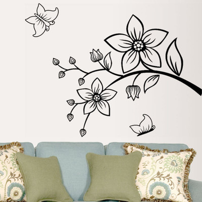walkart 2.54 cm decorative black design Removable Sticker(Pack of 1)