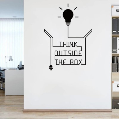 Xskin 56 cm Think outside the box concept light bulb Self Adhesive Sticker(Pack of 1)