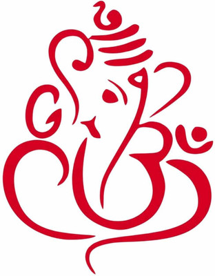ASW 3.8 inch Ganesha Vinyl Car Sticker – 3.8 x 2.9 Inch Waterproof Self-Adhesive Lord Ganpati Self Adhesive Sticker(Pack of 2)