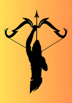 Dumdic 30 cm Sri Vishunu With Arrow A4 Strong Self Adhesive Sticker(Pack of 1)