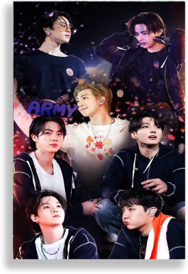 RKDECOR 18 inch BTS Jungkook, Jimin Poster For Collage, Room Home Wall Decor (Size 12x18 Inch) Self Adhesive Sticker(Pack of 1)