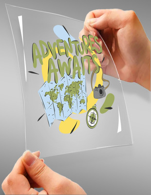 teesgraphy 30 cm adventures awaits Non-Reusable Sticker(Pack of 1)