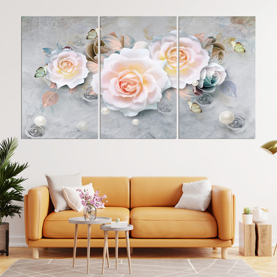 Bnezz 100 cm Wallpaper For Walls 3 Step Rose Wall Stickers For Bedroom Wall Posters Big Size Self Adhesive Sticker(Pack of 3)