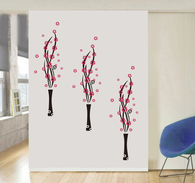 VCREATE DECOR 58 cm FLOWER POT Removable Sticker(Pack of 3)