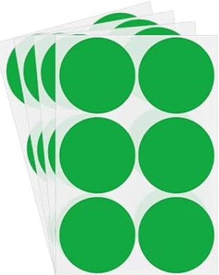 BlackDreams 5 cm 300 Piece Green Color 50mm (2 Inch) Round Dot Writable Surface Labels Self Adhesive Sticker(Pack of 300)