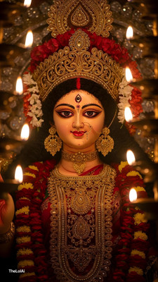 swaroopa 16.5 inch Amba Mata Durga Mata sticker Self Adhesive Sticker(Pack of 1)