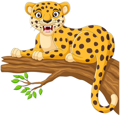 crystalsign 70 cm Leopard on Branch New Modern Art For Living Room, Bedroom and Home Decoration Self Adhesive Sticker(Pack of 1)