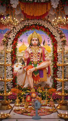 swaroopa 16.5 inch Hanuman ji Sticker Self Adhesive Sticker(Pack of 1)