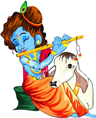 Hanu 80 inch Little Krishna | Non-Reusable Sticker Self Adhesive Sticker(Pack of 1)