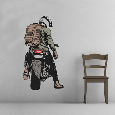 ArtistcDecals 43 cm Bike Wall Sticker Big size sticker, 3D sticker of royal enfield, for Home Self Adhesive Sticker(Pack of 1)