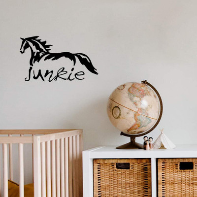 SnappyVinyl 29 cm Horse Junkie Wall Decals, Easy to Apply Self Adhesive Sticker(Pack of 1)