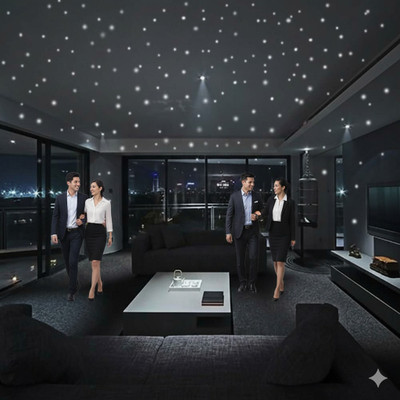 Kesar Desgins 20 cm galaxy night glowing Star Glow in the Dark Sticker(Pack of 4)