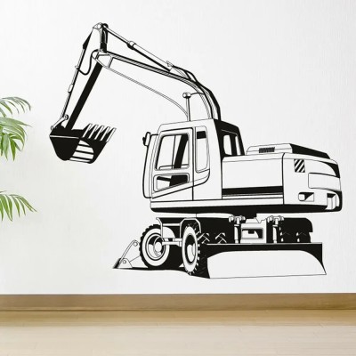 Xskin 42 cm Construction Digger Self Adhesive Sticker(Pack of 1)