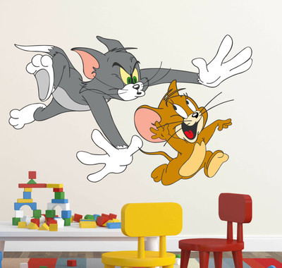 Wallzone 95 cm Tom & Jerry Removable Sticker(Pack of 1)