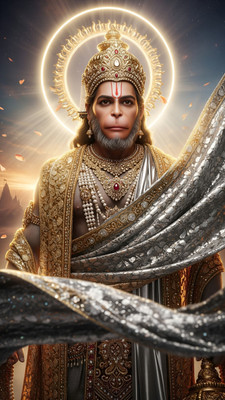 swaroopa 16.5 inch Hanuman ji sticker Self Adhesive Sticker(Pack of 1)