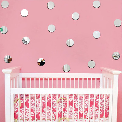 Asmi Collections 3 cm Beautiful Acrylic Silver Mirror Dots Self Adhesive Sticker(Pack of 100)