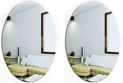 wolkwogg 20 cm Flexible Mirror Sheets Self-Adhesive Plastic Mirror Self Adhesive Sticker(Pack of 2)