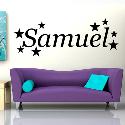 SnappyVinyl 42 cm Stars Name Self Adhesive Sticker(Pack of 1)