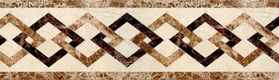WALLDESIGN 609.6 cm Tile Art Marble Stone Inlay Pattern Wall Border Trim - 3 inch width by 20 ft length - Large Self Adhesive Sticker(Pack of 1)